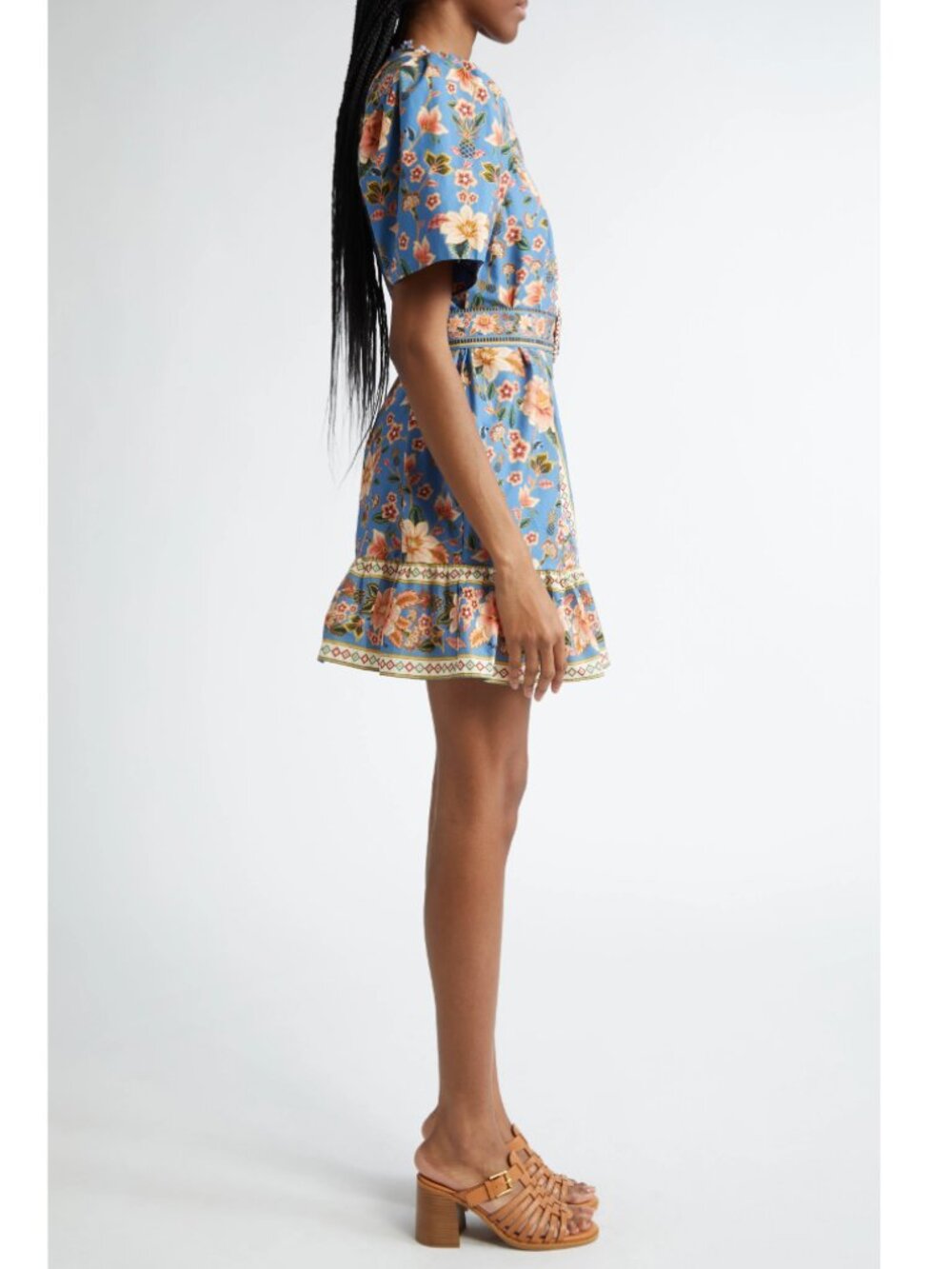 FARM Rio Blue Floral Mini Dress - Picture 13 of 14